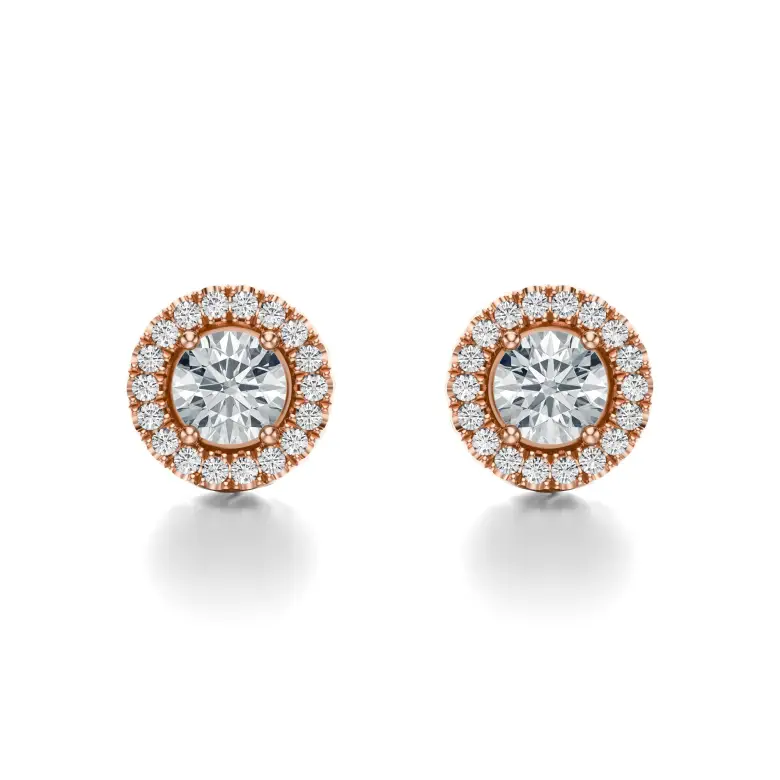 Kolczyki z diamentami różowe złoto AJK_030